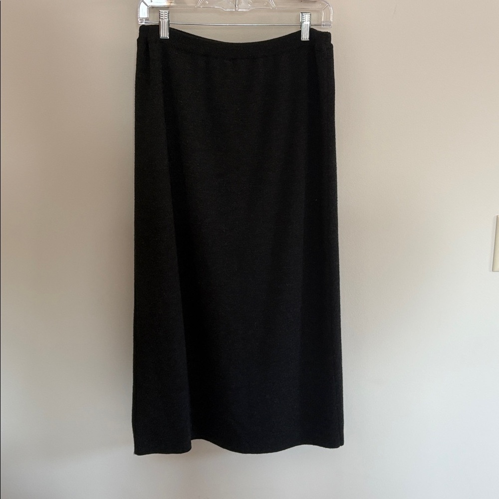 Talbots Merino Wool Charcoal Grey Midi Skirt Mp